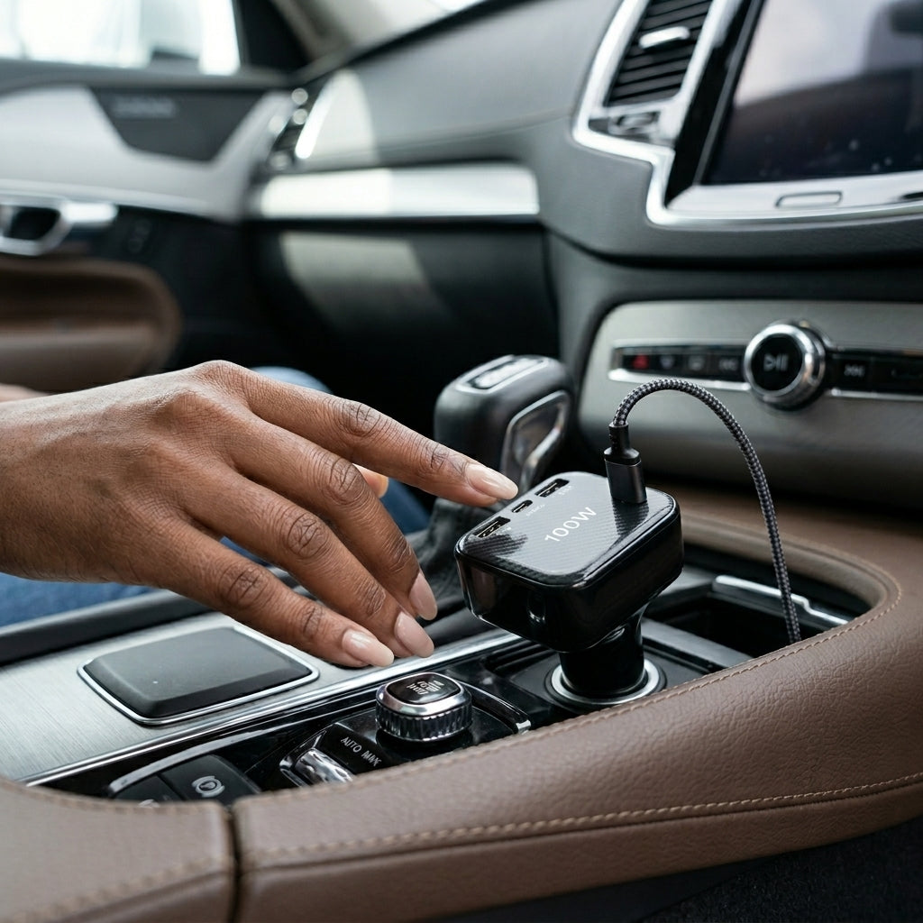 100W Dual Socket & USB Car Charger
